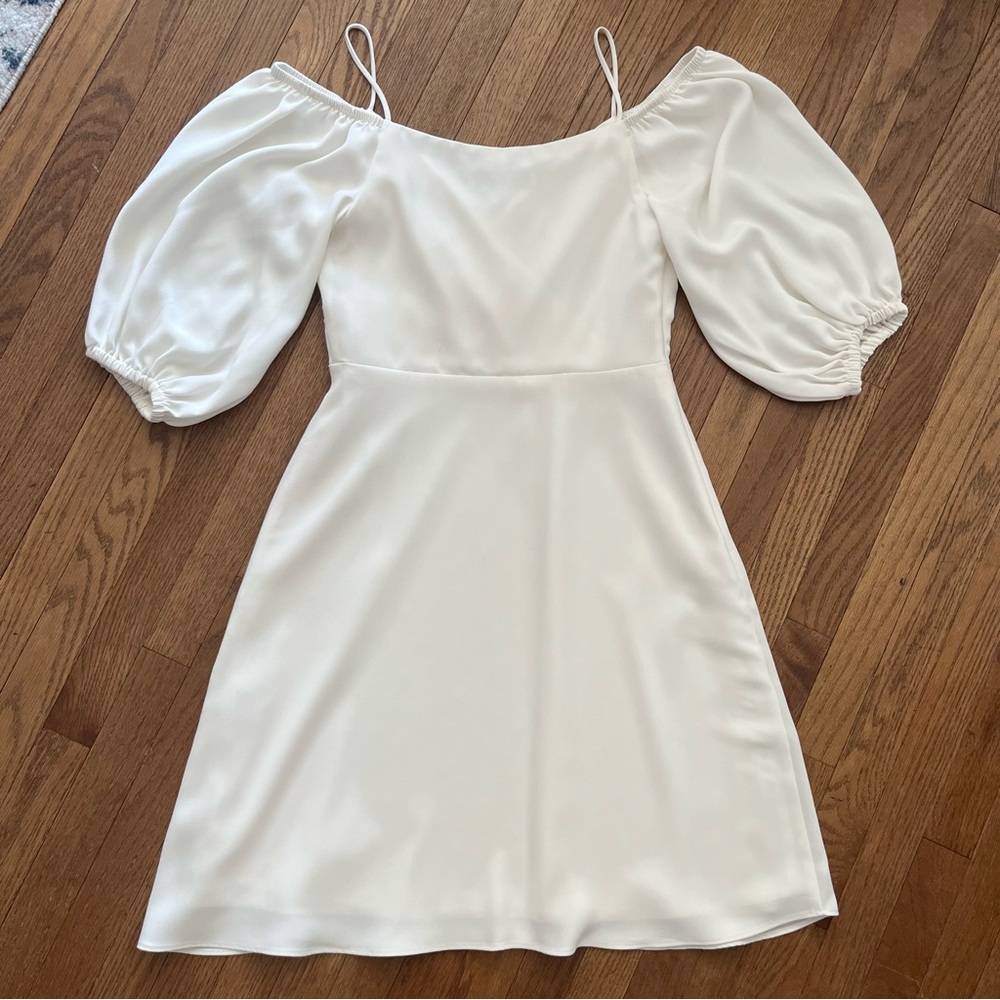Trina Turk Sonora Sunrise White Dress On/Off Shoulders Spaghetti Straps Size 2 - Picture 9 of 11